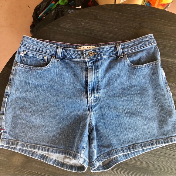 tommy hilfiger high waisted denim shorts